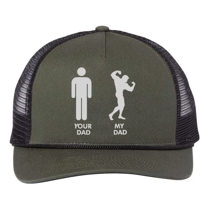 Your Dad Vs. My Dad Father Day - Gym Retro Rope Trucker Hat Cap