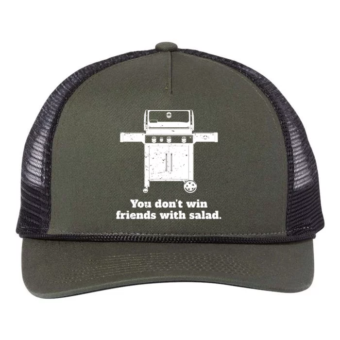 You Dont Win Friends With Salad Funny Bbq Chef Dad Funny Gift Retro Rope Trucker Hat Cap