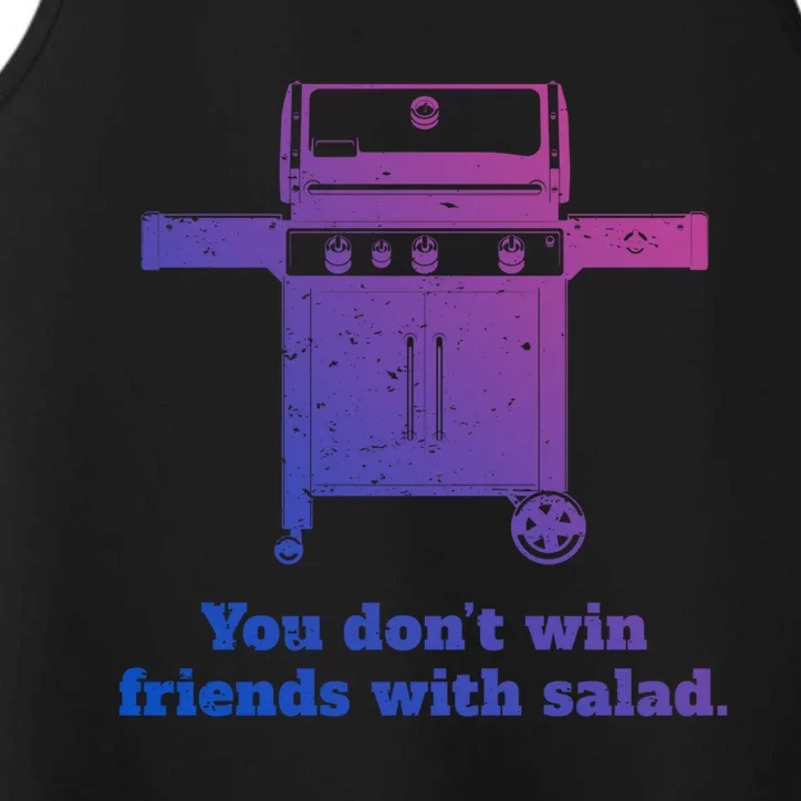 You Dont Win Friends With Salad Funny Bbq Chef Dad Meaningful Gift Performance Tank