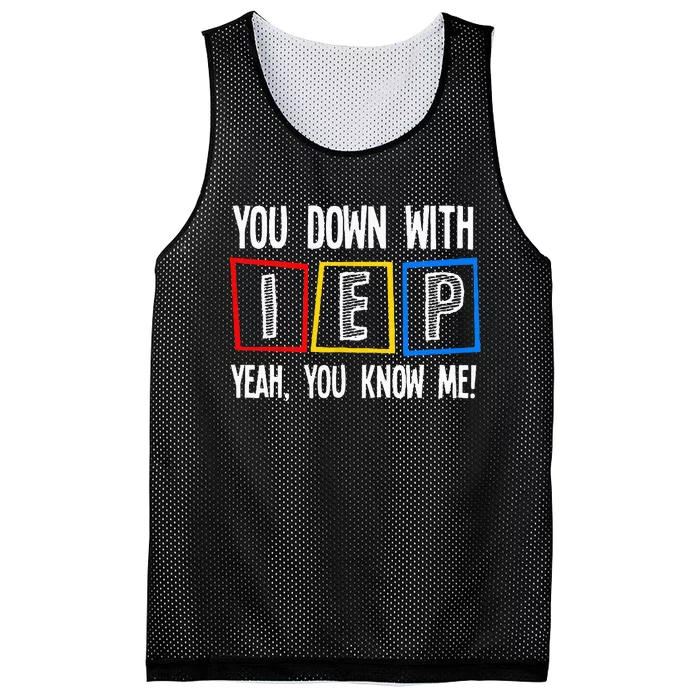 You Down With IEP Funny Teacher Teaching Mesh Reversible Basketball Jersey Tank