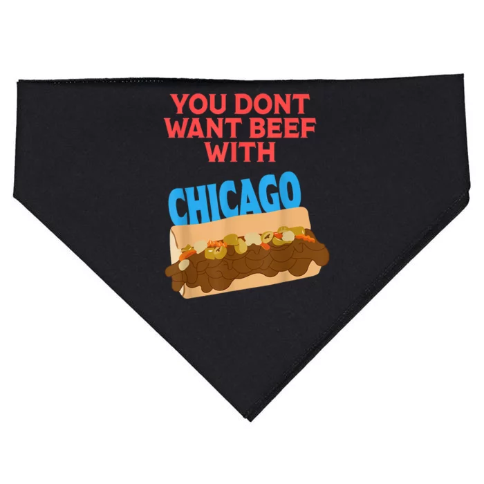 You Don't Want Beef With Chicago Funny Italian Beef Pride USA-Made Doggie Bandana