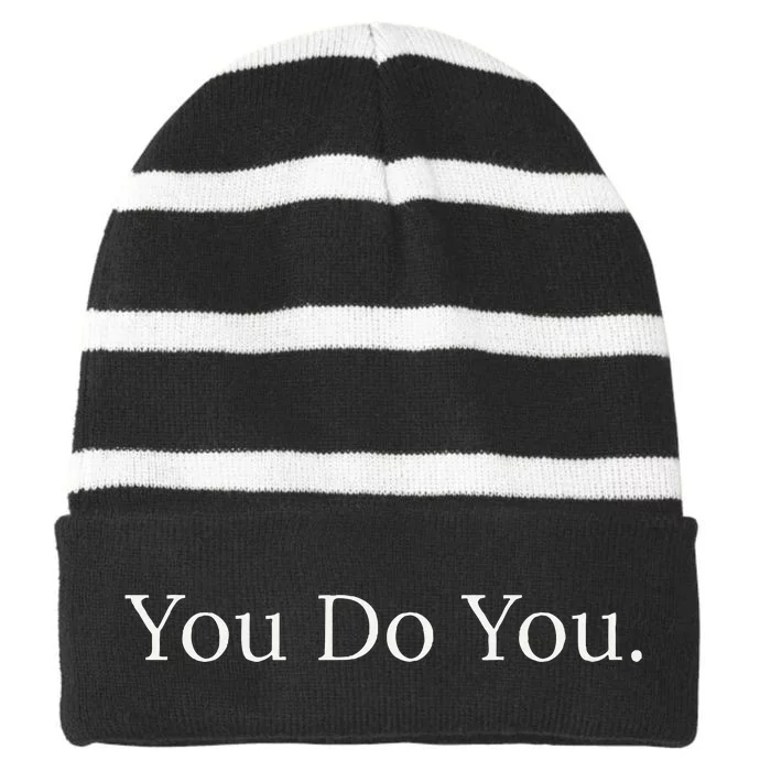 You Do You Striped Beanie with Solid Band