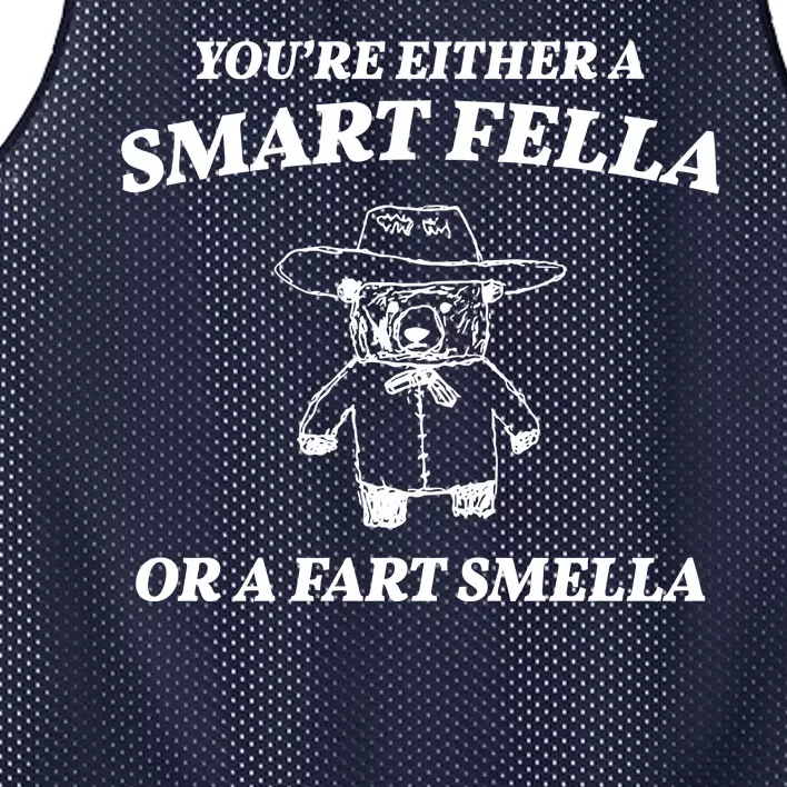 Youre Either A Smart Fella Or A Fart Smella Funny Mesh Reversible Basketball Jersey Tank