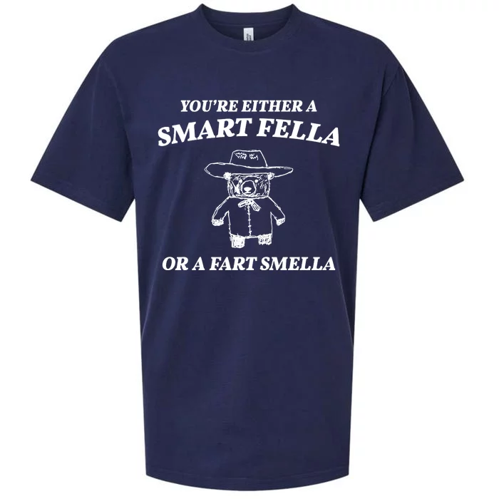 Youre Either A Smart Fella Or A Fart Smella Funny Sueded Cloud Jersey T-Shirt