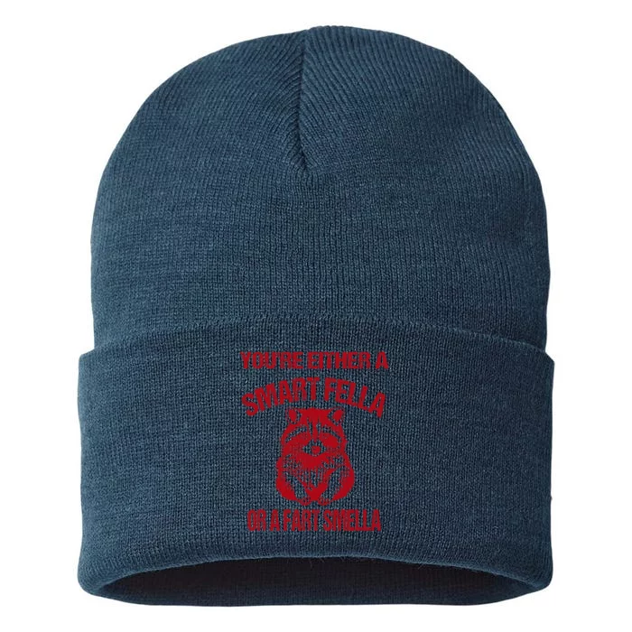 YouRe Either A Smart Fella Or A Fart Smella Sustainable Knit Beanie