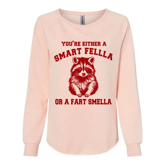 YouRe Either A Smart Fella Or A Fart Smella Womens California Wash Sweatshirt