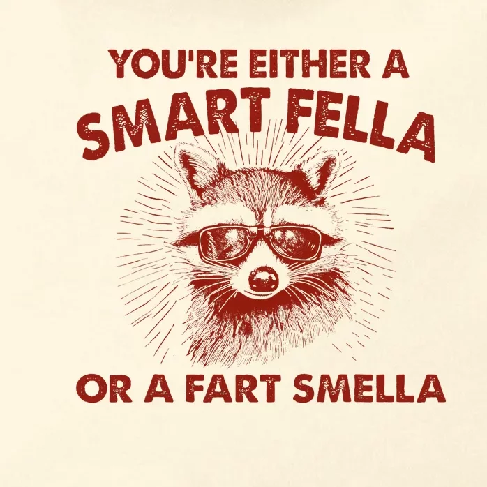 YouRe Either A Smart Fella Or Fart Smella Raccoon Zip Tote Bag