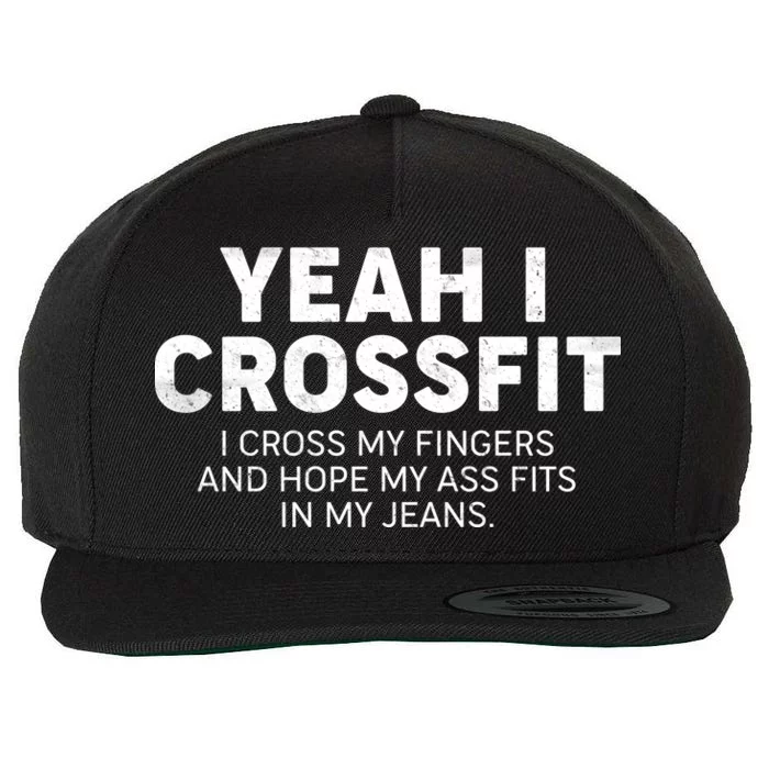 Yeah I Crossfit Funny Meme Wool Snapback Cap