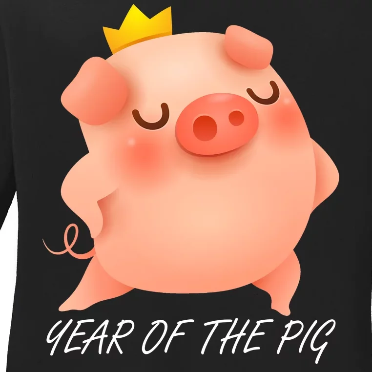 Year Of The Pig Chinese Zodiac Ladies Long Sleeve Shirt