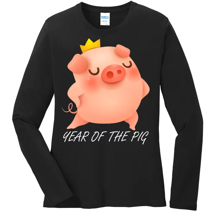 Year Of The Pig Chinese Zodiac Ladies Long Sleeve Shirt