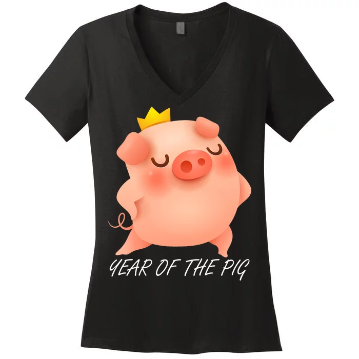 Year Of The Pig Chinese Zodiac Women's V-Neck T-Shirt