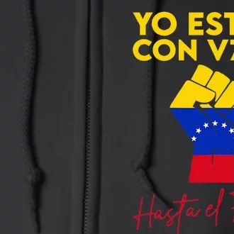 Yo Estoy Con Venezuela Hasta El Final Venezuela Libre Fist Full Zip Hoodie