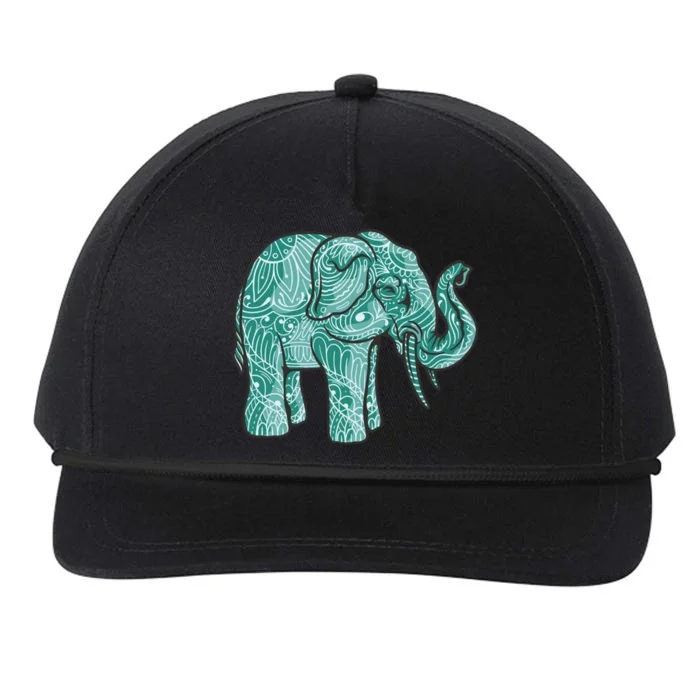 Yoga Elephant Dala Art Animal Lovers Cartoon Buddha Lover Gift Snapback Five-Panel Rope Hat