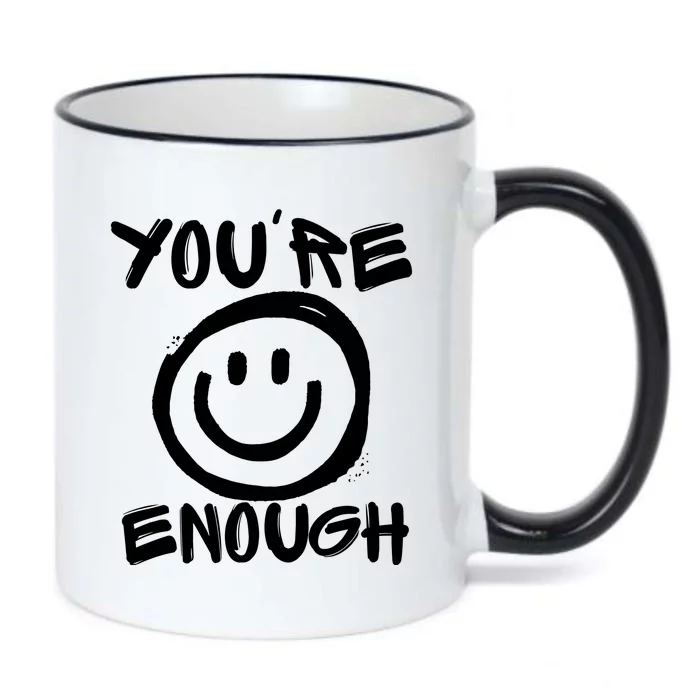 You're Enough Happy Smiley Face Black Color Changing Mug