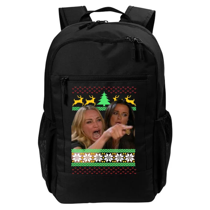 Yelling At A Cat Ugly Christmas Sweater Meme Daily Commute Backpack