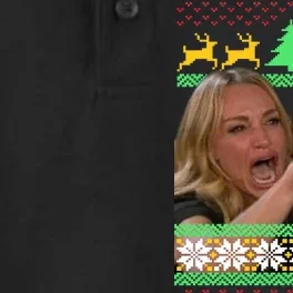 Yelling At A Cat Ugly Christmas Sweater Meme Dry Zone Grid Performance Polo