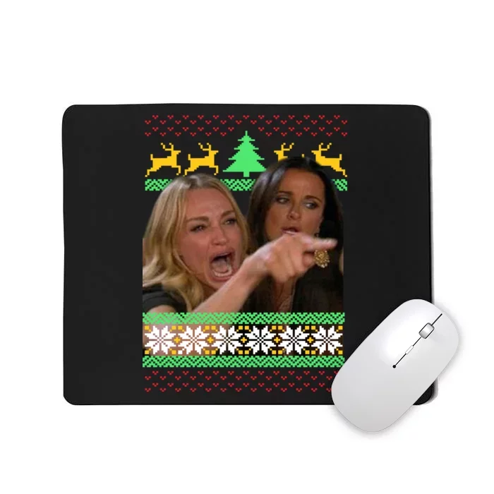 Yelling At A Cat Ugly Christmas Sweater Meme Mousepad