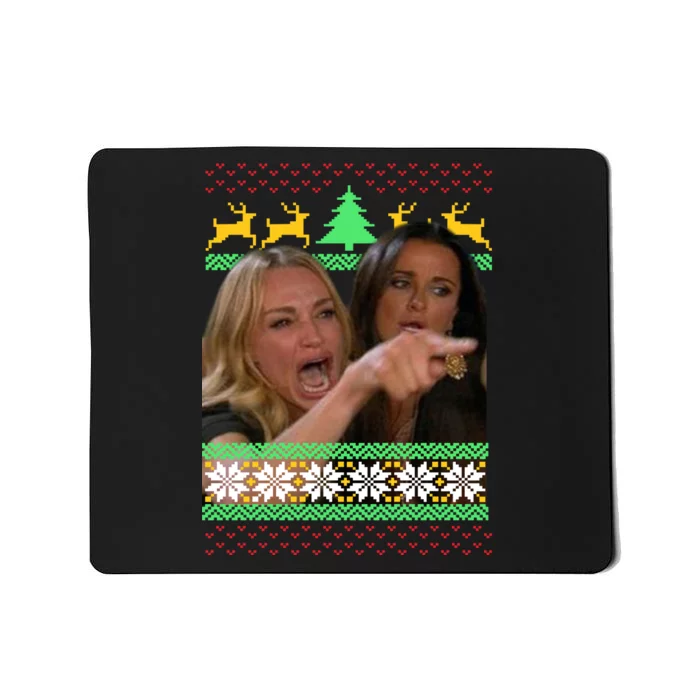 Yelling At A Cat Ugly Christmas Sweater Meme Mousepad