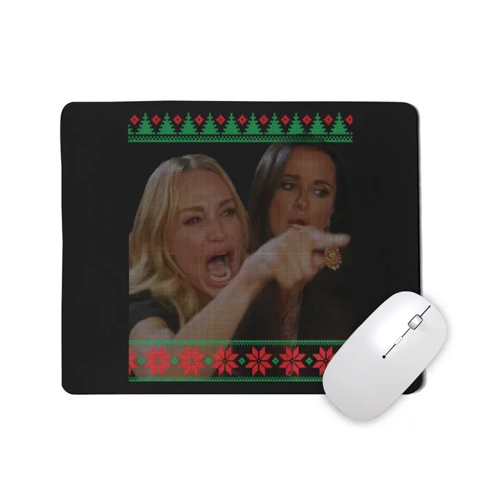 Yelling At Cat Meme Funny Ugly Christmas Mousepad