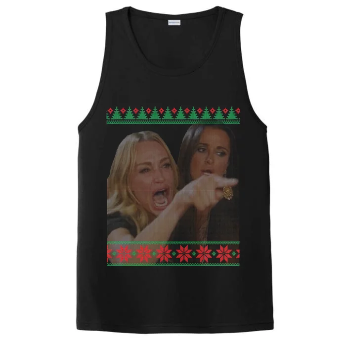 Yelling At Cat Meme Funny Ugly Christmas Performance Tank