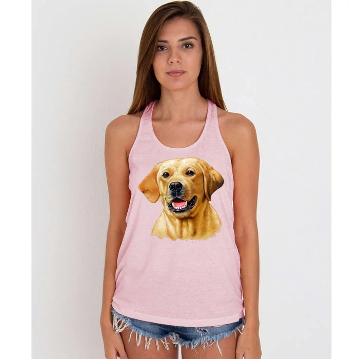 Yellow Lab Women's Knotted Racerback Tank