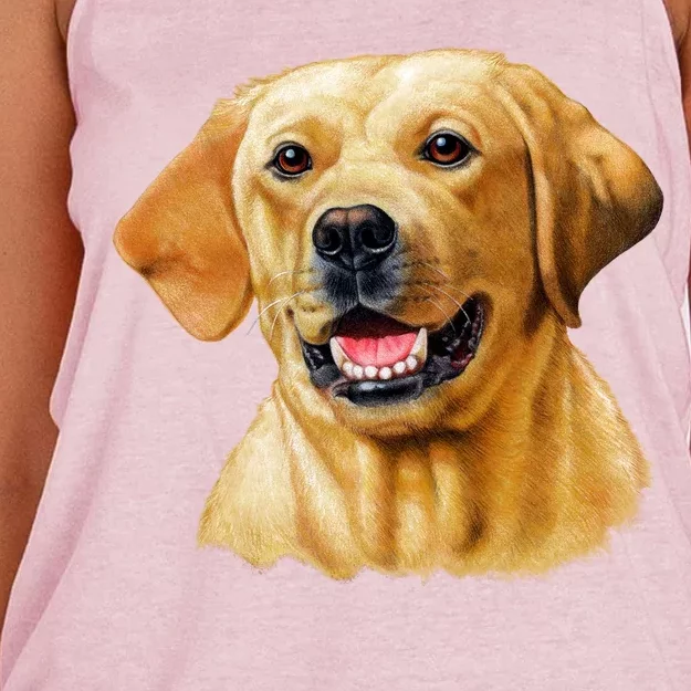 Yellow Lab Women's Knotted Racerback Tank