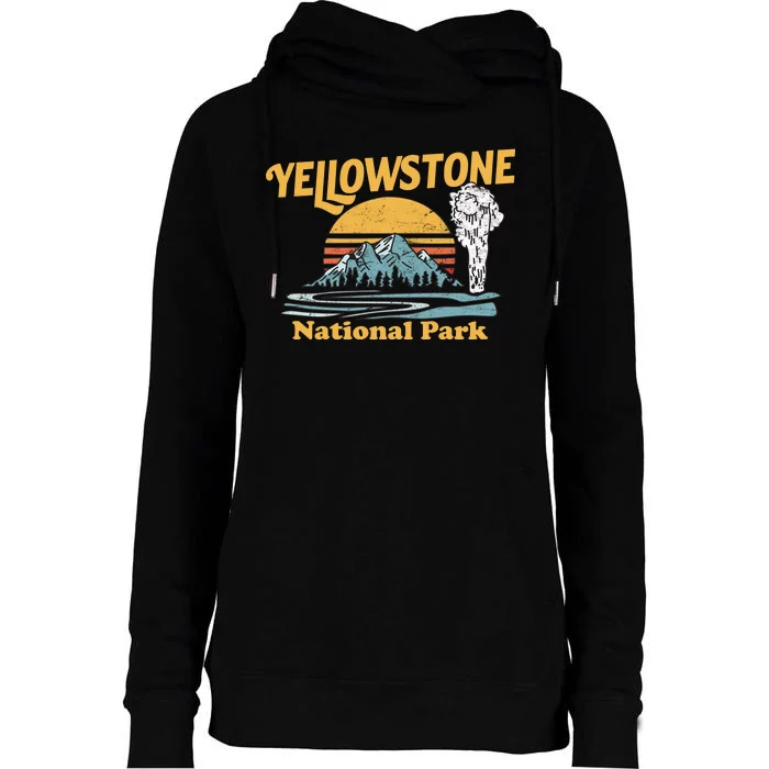 Yellow Stone Park Retro Womens Funnel Neck Pullover Hood