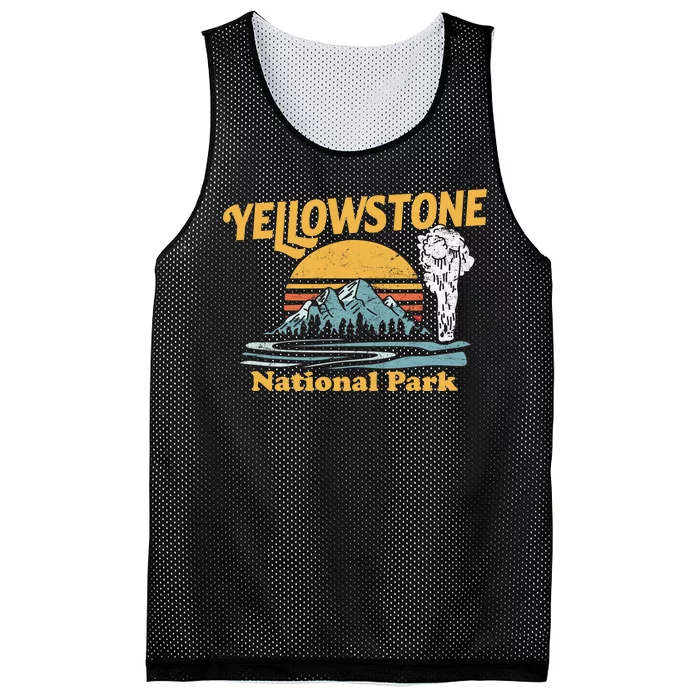 Yellow Stone Park Retro Mesh Reversible Basketball Jersey Tank