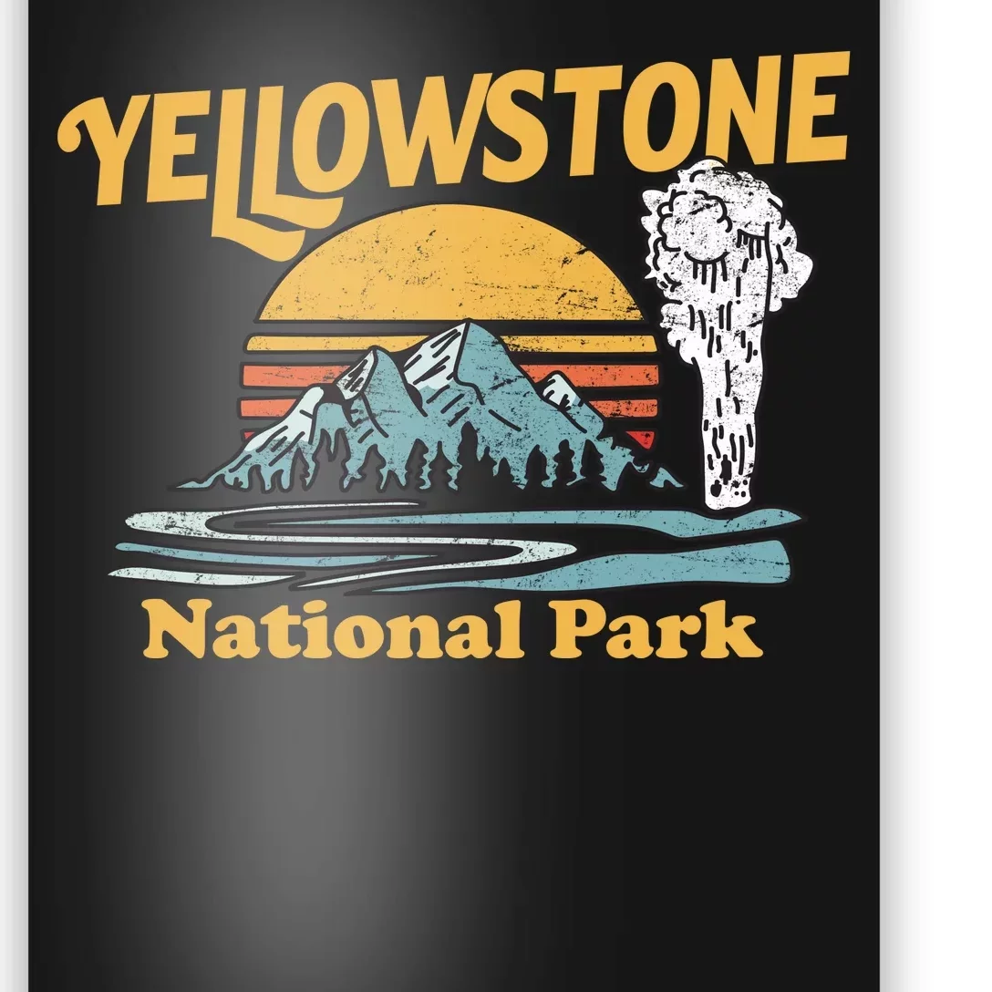 Yellow Stone Park Retro Poster