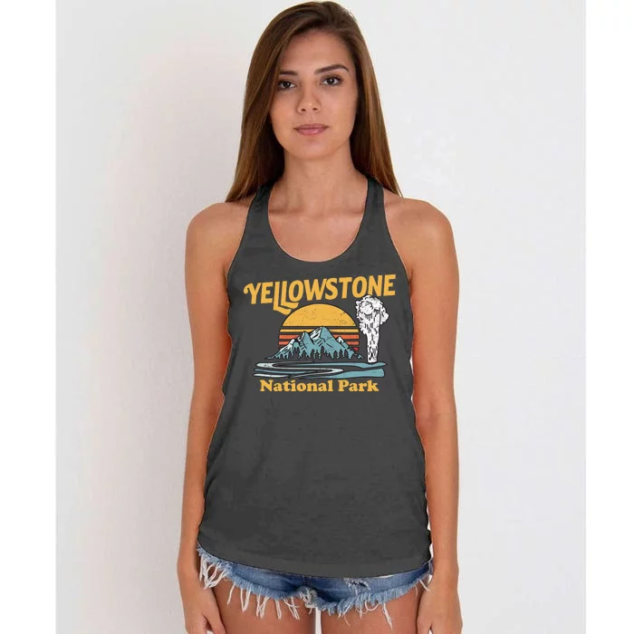 Yellow Stone Park Retro Women's Knotted Racerback Tank