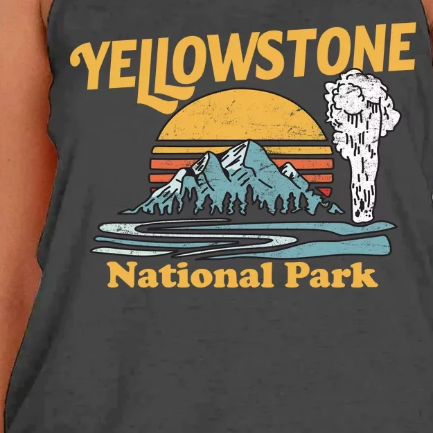 Yellow Stone Park Retro Women's Knotted Racerback Tank