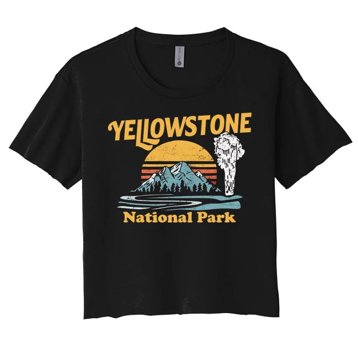 Yellow Stone Park Retro Women's Crop Top Tee