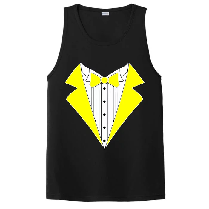 Yellow Tuxedo Tux Wedding Performance Tank