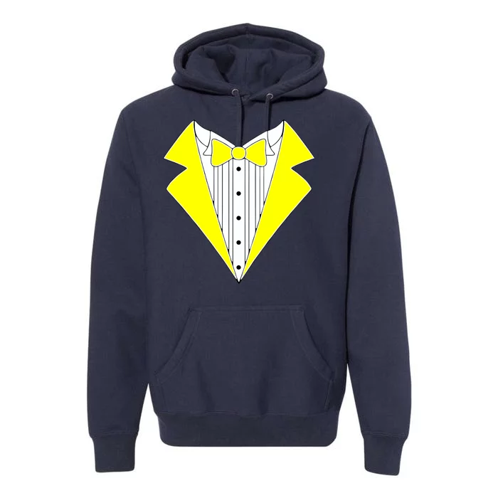 Yellow Tuxedo Tux Wedding Premium Hoodie