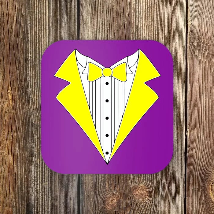 Yellow Tuxedo Tux Wedding Coaster