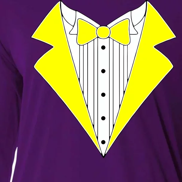 Yellow Tuxedo Tux Wedding Cooling Performance Long Sleeve Crew