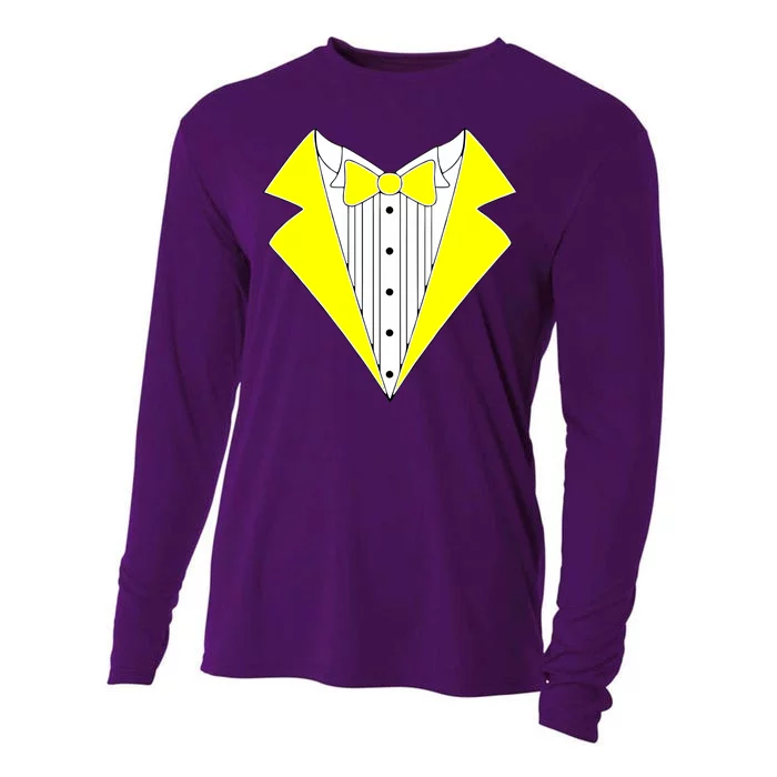 Yellow Tuxedo Tux Wedding Cooling Performance Long Sleeve Crew