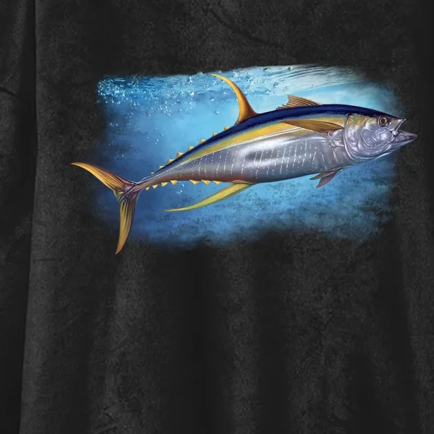 Yellowfin Tuna Swimming Hooded Wearable Blanket