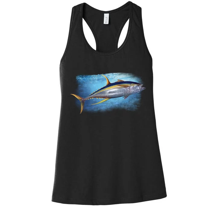 Yellowfin Tuna Swimming Women's Racerback Tank