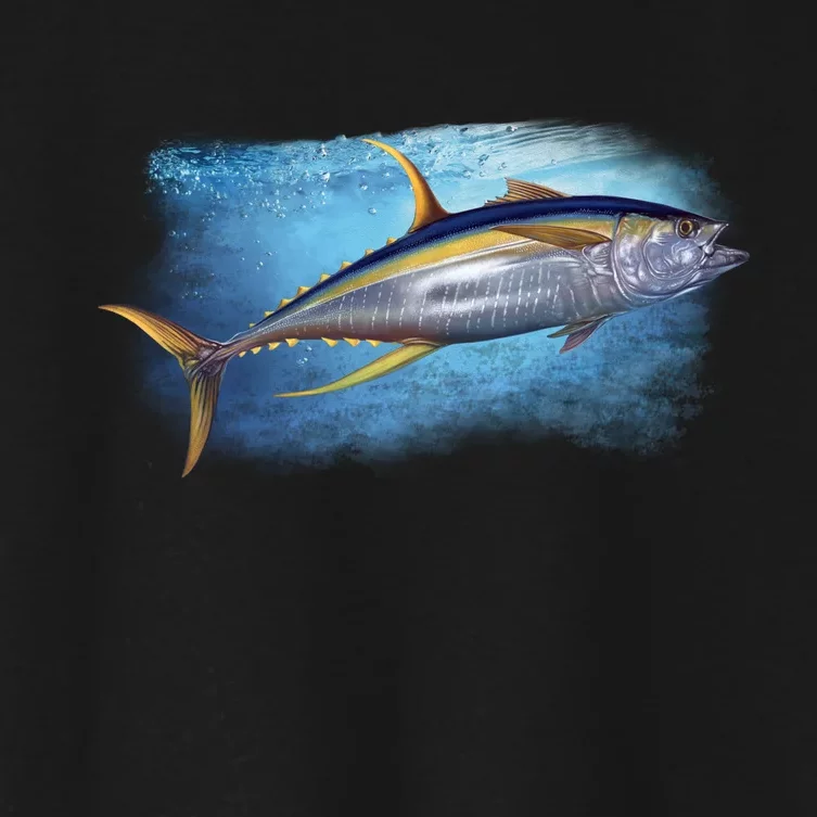 Yellowfin Tuna Swimming Women's Crop Top Tee