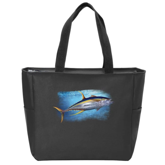 Yellowfin Tuna Swimming Zip Tote Bag