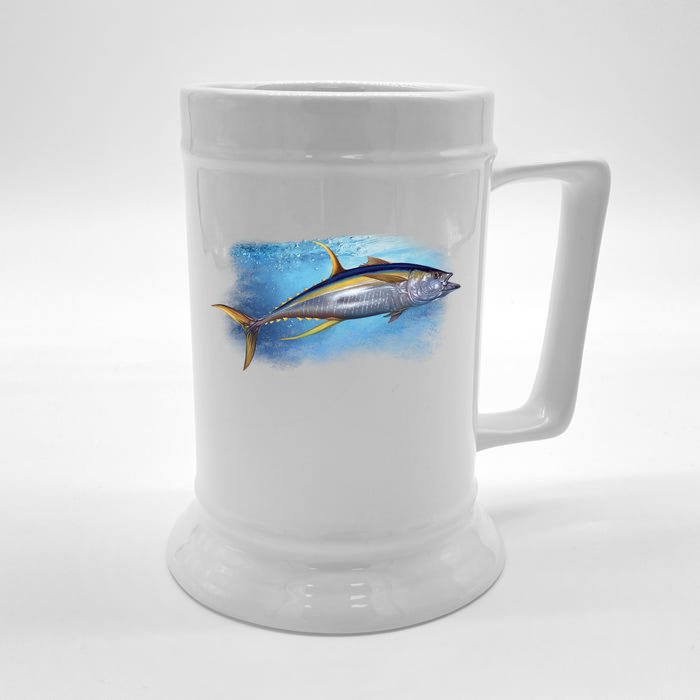 Yellowfin Tuna Swimming Front & Back Beer Stein