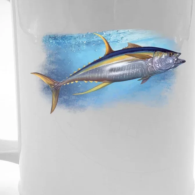 Yellowfin Tuna Swimming Front & Back Beer Stein