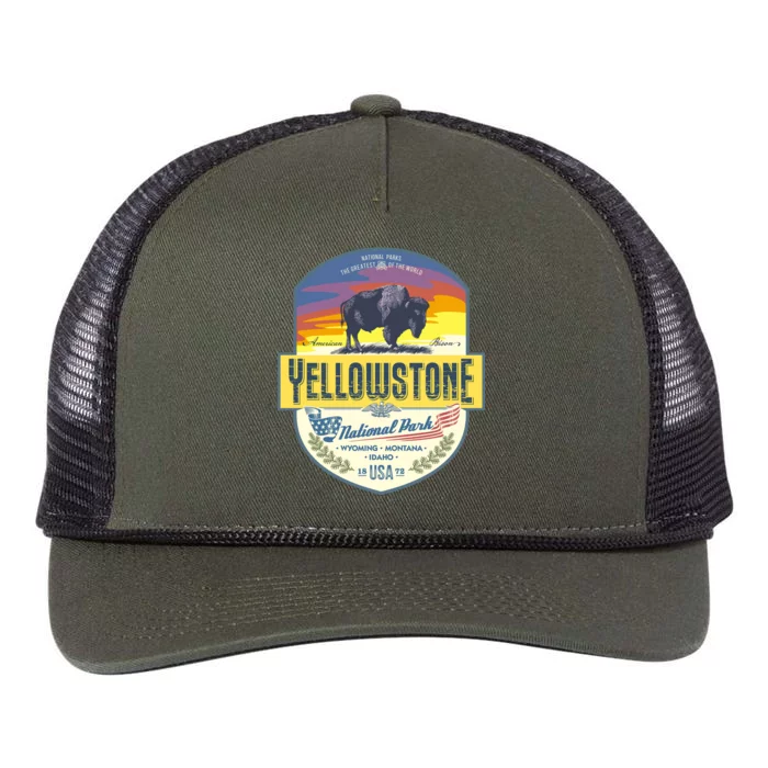 Yellowstone National Park Retro Rope Trucker Hat Cap