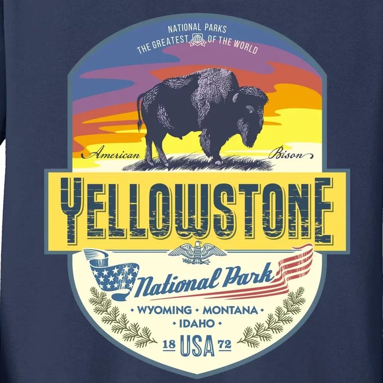 Yellowstone National Park Kids Long Sleeve Shirt