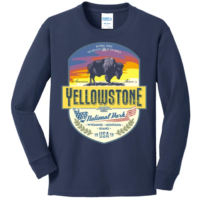 Yellowstone National Park Kids Long Sleeve Shirt