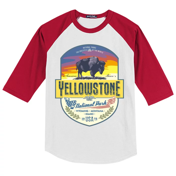 Yellowstone National Park Kids Colorblock Raglan Jersey