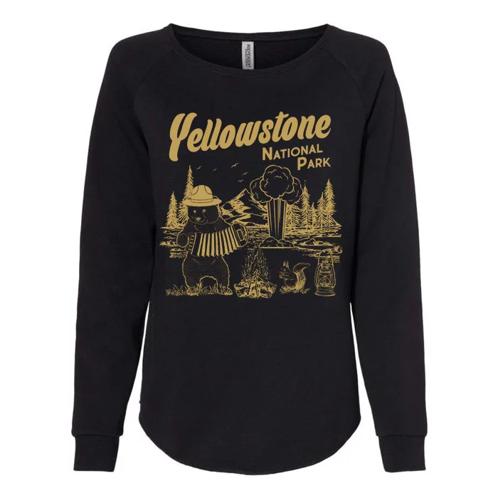 Yellowstone National Park Accordion Park Ranger Bear Womens California Wash Sweatshirt