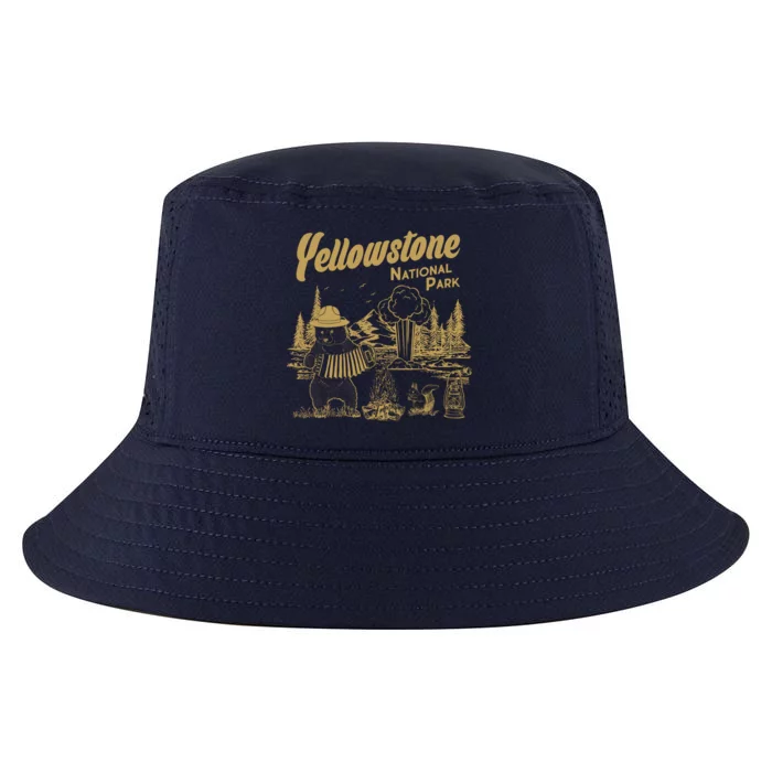 Yellowstone National Park Accordion Park Ranger Bear Cool Comfort Performance Bucket Hat