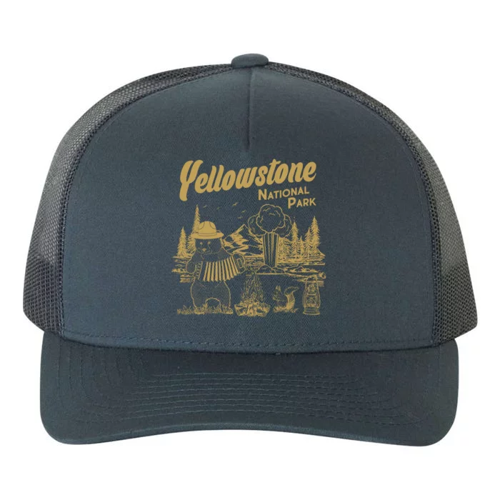 Yellowstone National Park Accordion Park Ranger Bear Yupoong Adult 5-Panel Trucker Hat